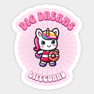 Big Dreams Lifeguard Unicorn | Dream Big! Sticker